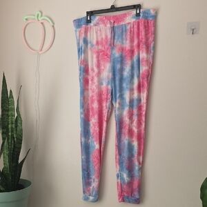 Pink and Blue Tie-Dye Lounge Pants